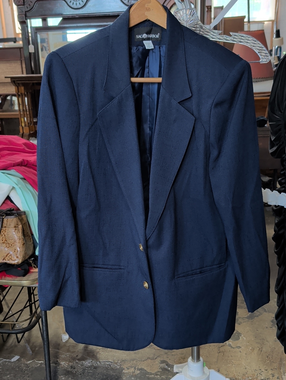 Vintage Sag Harbor Navy Blazer with Gold Buttons